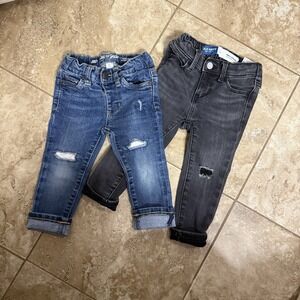 Old Navy Cat Jack Kids Toddler Jeans Bundle Size 2T Distressed Skinny Fit